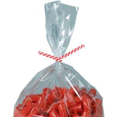 BOX PACKAGING Paper Twist Ties, 8"L x 5/32"W, Red Candy Stripe, 2000/Pack PBT8CS